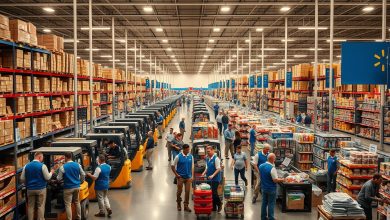 trabajar, Walmart, asociado, almacén, entrega