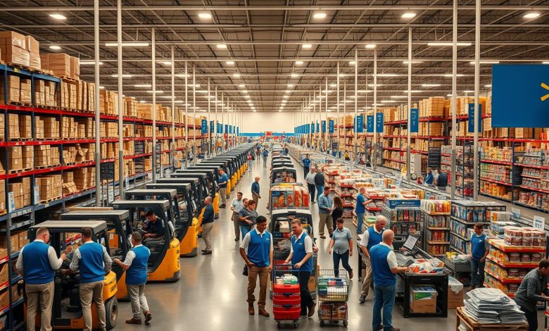 trabajar, Walmart, asociado, almacén, entrega